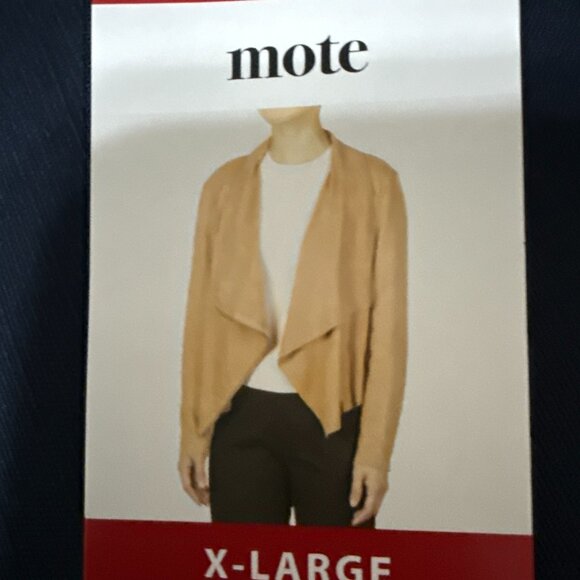 MOTE  Women's Lightweight Faux Suede Zip UP Jacket Size XL  Color TAN - Picture 4 of 11